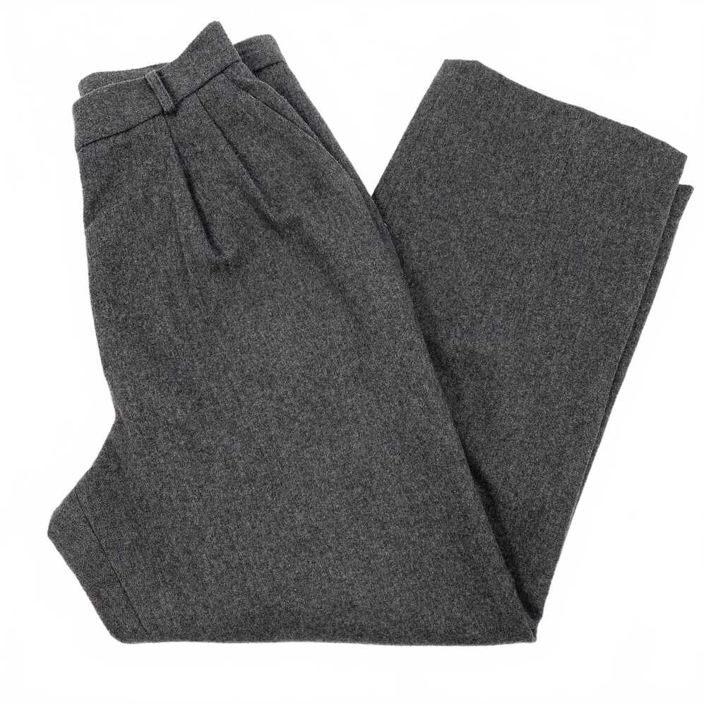 Neiman Marcus Gray Wool Blend Pleated Trousers | Women’s Size 6
